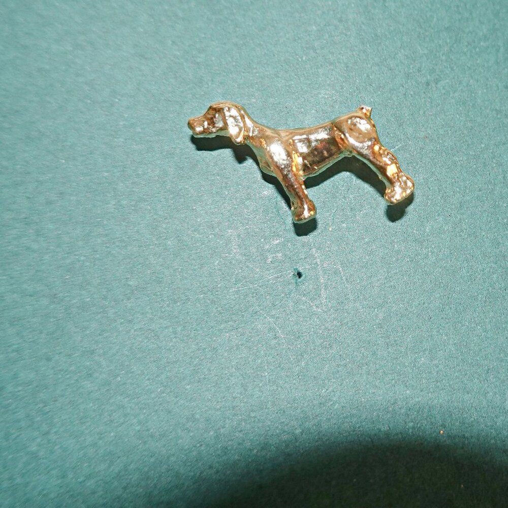 Vintage  Dog Mens Tie Tack Pin Lapel Gold
